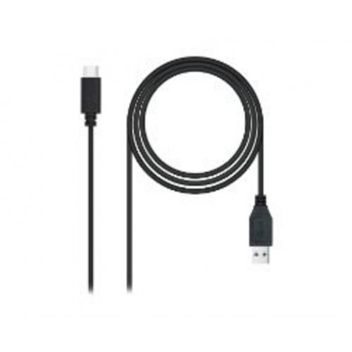 Nanocable USB-A/M a USB-C/M 0.5m Negro