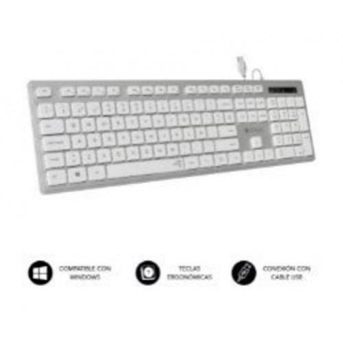 Teclado Ergonómico Ergo Flat USB Plata