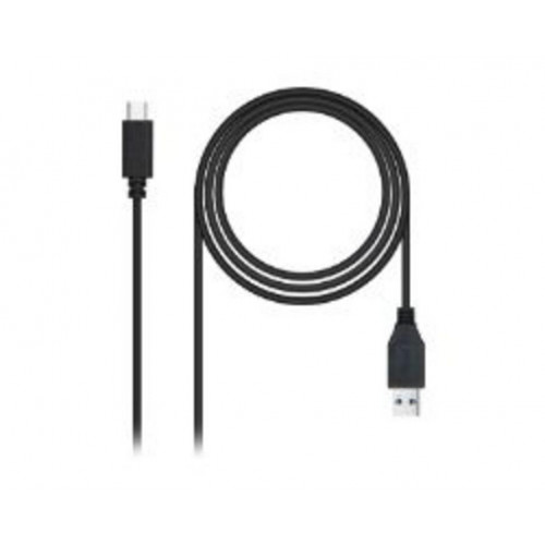 Nanocable USB-A a USB-C 2m Negro
