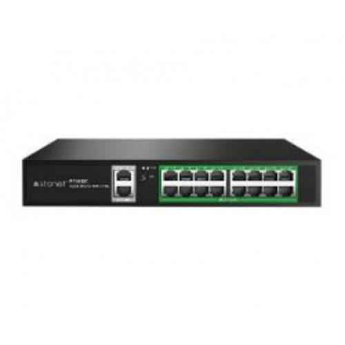 Switch STONET 16xRJ45 GbE 2xSFP PoE...