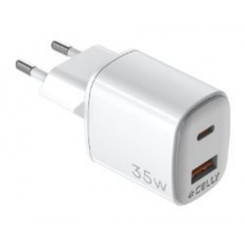Cargador CELLY USB-A USB-C 35W Blanco...